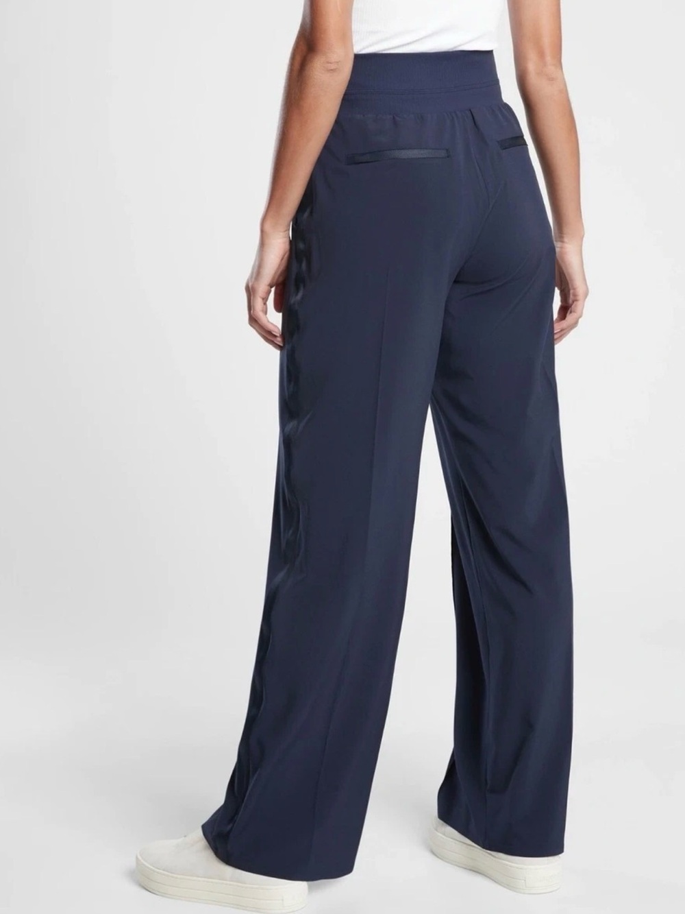 Athleta Navy Wide-Leg Pull-On Pants